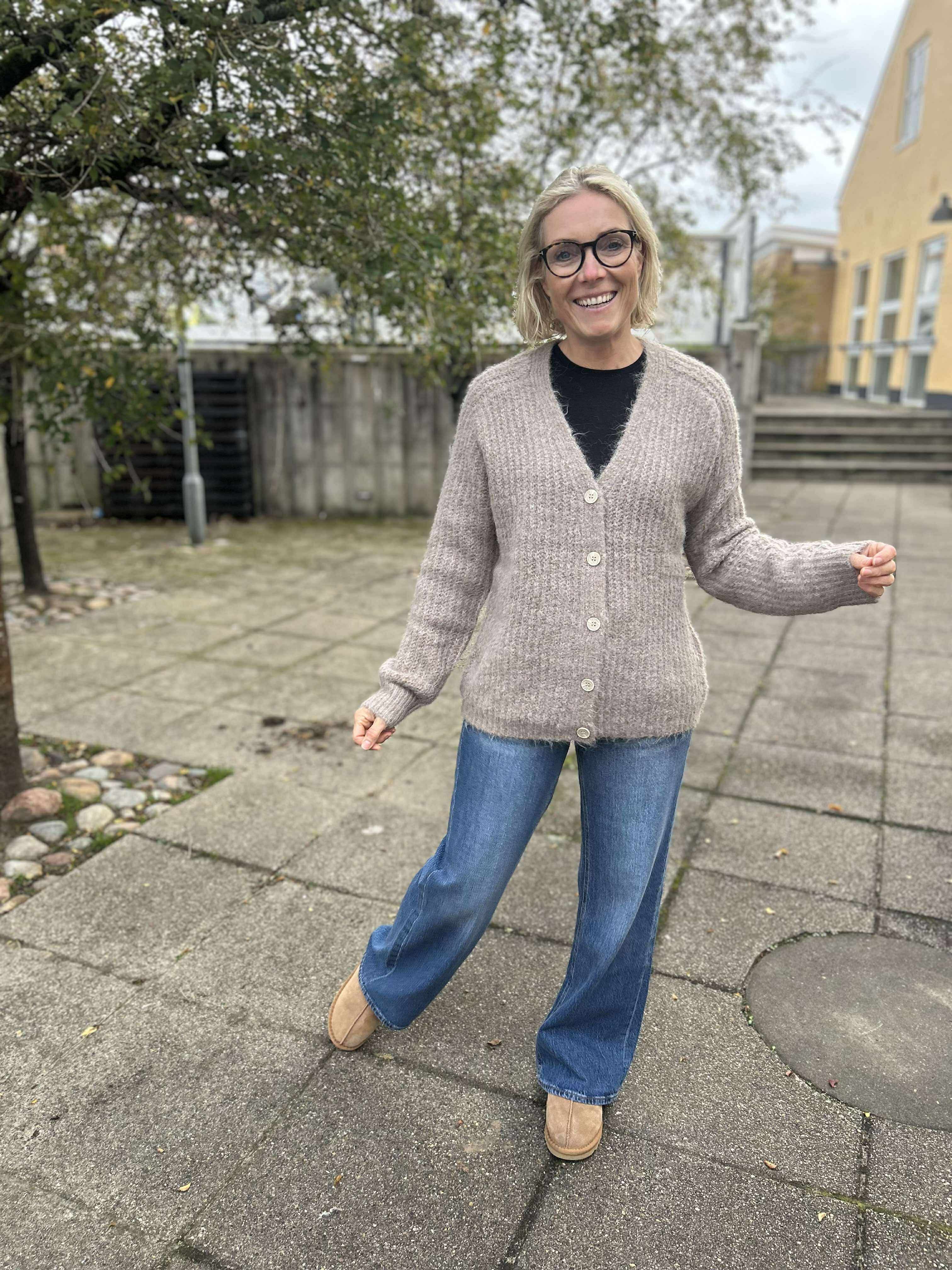 PCCLEO Knit Cardigan - Greige